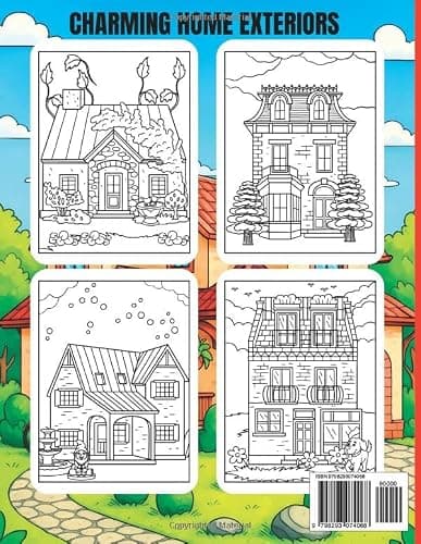 Charming Homes Large Print Coloring Book for Seniors: With Beautiful Cozy Victorian and Country House Exteriors for Adult Relaxation thumbnail 2