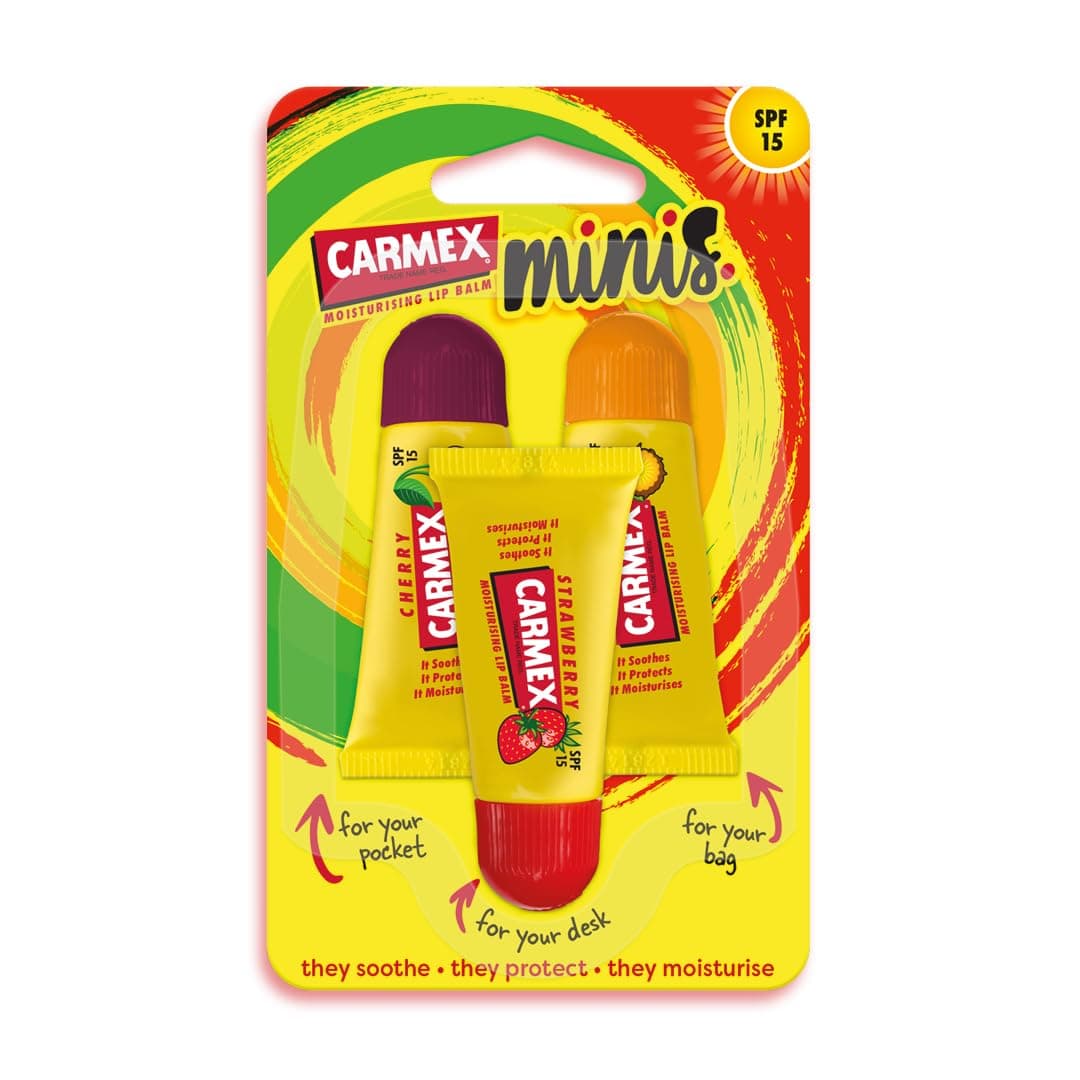CARMEX MINIs 3 x 5g tubes: Strawberry, Pineapple Mint and Cherry thumbnail 2