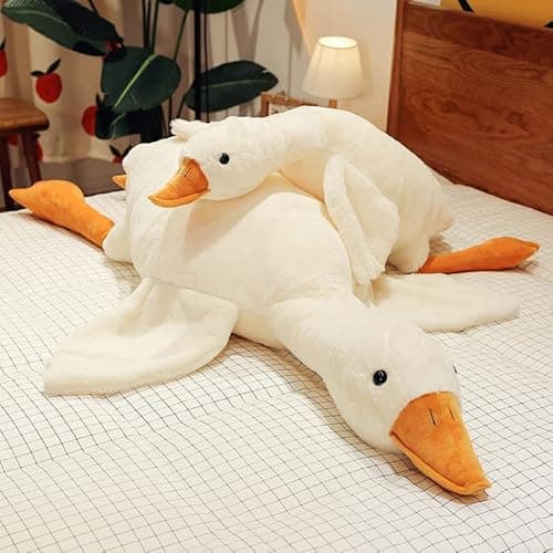 CottonStar Goose Stuffed Animal 20 Inch Cute Duck Plush Toy, Goose Plush Soft Swan Hugging Pillow, Gift for Kids and Friends, White - Image 1