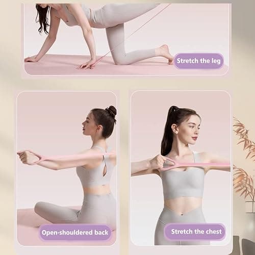 Nzwnxdtq Figure 8 Resistance Band with Handles, Elastic Bands for Working Out,Arm,Back,Shoulder Training Elastic Ropes,Exercise Equipment for Yoga, Pilates,Physical Therapy Stretching thumbnail 3