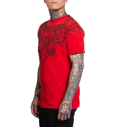 Affliction Men's T-Shirt, Vintage Gothic Cross Vault Design, Short Sleeve Graphic Print, Y2K thumbnail 3