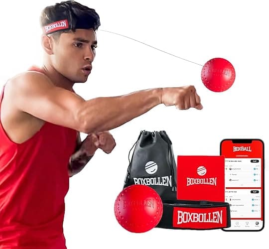 Boxbollen® Boxing Reflex Ball - Celebrity-Endorsed Home Workout Game - App-Connected Punch Counter - Hand Eye Coordination Training Ball - Christmas Gift for Boxers, All Ages - Stocking Stuffer - Image 1