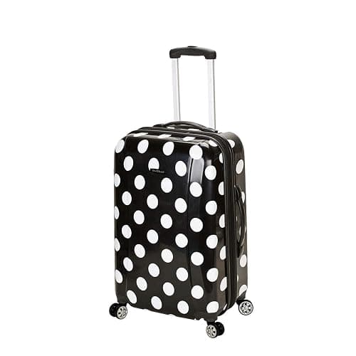 Rockland Laguna Beach Hardside Spinner Wheel Luggage, Black Dot, Carry-On 20-Inch - Image 1