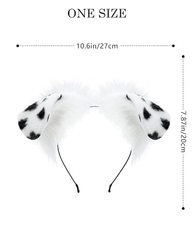 BNLIDES Handmade Plush Ears Headwear Dalmatian Dog Ears Headband Adult Cosplay Accessory for Halloween, Christmas thumbnail 6