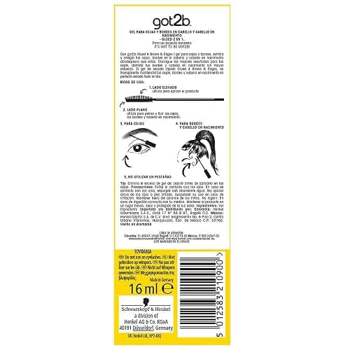 Schwarzkopf got2b Colle 2 en 1 pour pose de bords et coiffage des sourcils, tenue 72 heures, sans résidus blancs ni collants, végétaliens, sans silicone/alcool, 16 ml thumbnail 3