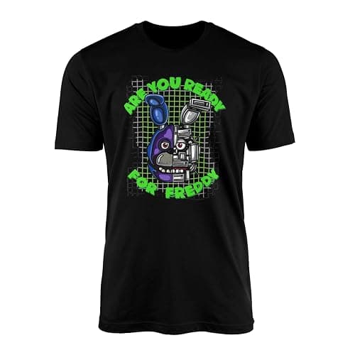 SMARTYPANTS Freddy Bonnie T-Shirt Top Tee - Animatronic Movie Game Spring Night Security Guard Monitor Cameras Bear Present - Image 1