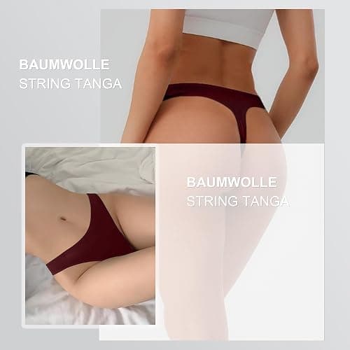 Lakpoau Perizoma Tanga Donna 6 Pezzi Mutande Donna Cotone Slip Tangas Brasiliana String Mutandine a Vita Bassa Thong Underwear Panties Thongs S-XL thumbnail 4