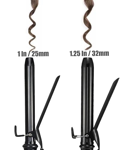 Lanvier 1 Inch Extra Long Hair Curling Iron with Ceramic Tourmaline Barrel, Professional Hair Curler up to 450°F with Dual Voltage for Worldwild Use, Hair Waving Style Tool for Girls&Women–Black thumbnail 5