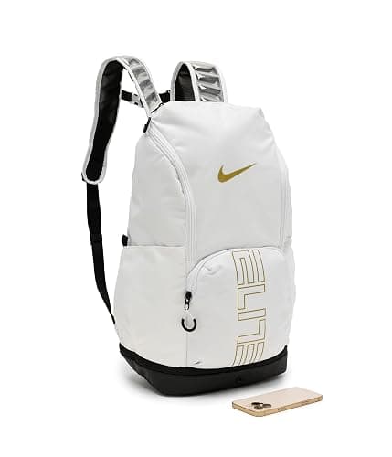 Nike, Unisex, Varsity Elite Backpack (32L), White/Black/Metallic Gold, One Size thumbnail 3