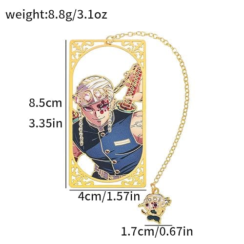 Demon Kamado Bookmark Page Mark, Anime Tanjiron Zenitsu Giyuu Kyoujurou Figure Reading Tool, Stationery Gifts for Reading Lovers Bookworm (Style D) thumbnail 3