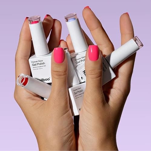 Nailboo Gel Nail Polish Kit with UV Lamp, 2 Gel Polishes | Forever Glaze Gel Polishes, Base Coat, 3 Nail Files, No Wipe Top Coat & Pro Cure LED Lamp, Long Lasting, Glossy Manicure thumbnail 2