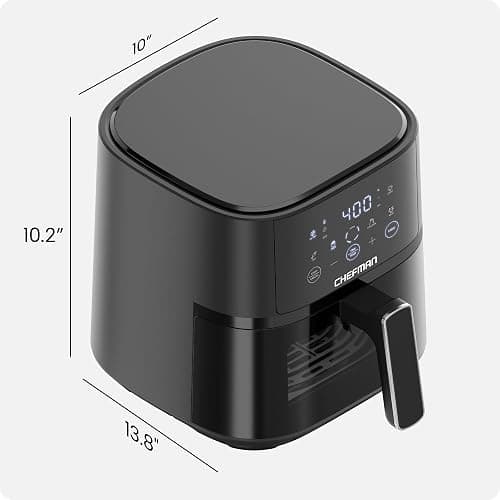 Chefman Air Fryer – 4 QT Compact Airfryer for Quick & Easy Meals, Features Hi-Fry Technology for Extra Crisp, Easy-View Window, Touch Controls with 4 Presets, Nonstick & Dishwasher Safe Basket - Black thumbnail 2