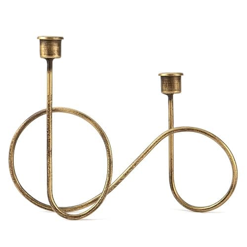 Twisted Brass Style Candle Holder, Candlestick Holder | for Table Decoration, Holiday, Wedding, Housewarming thumbnail 4