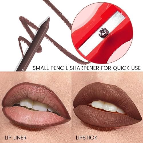 evpct 1Pcs Coconut Brown Matte Long Lasting Lip Liner Pencils Makeup for Shaping & Sculpting Lips, No Transfer Long Wear Waterproof Pigmented Lip Liner lipliners Crayon Lipstick Pencil Sharpener 06 - 1 Count (Pack of 1) - 1Pcs-B06# Coconut Brown thumbnail 3