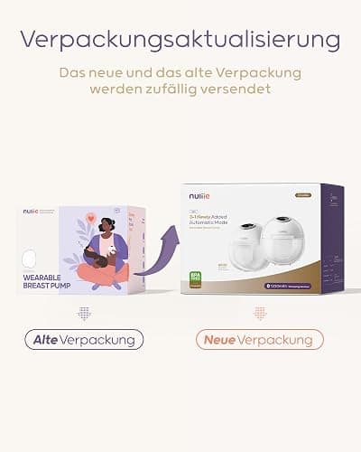 Nuliie Milchpumpe Elektrisch tragbare S32, Elektrische milchpumpe freihändig 4 Modi 9 Stufen mit 18/21/24 mm komfortabler Flansch, Privat, mit Ersatzzubehör im Lieferumfang (2Packs, Weiß) - 2 Packs - Weiß thumbnail 2