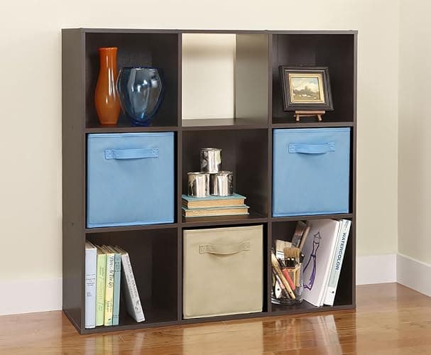 ClosetMaid 9 Cube Laminated Wood Stackable Open Bookcase Display Shelf Organizer for Household, Living Rooms, and Studies, Espresso thumbnail 5