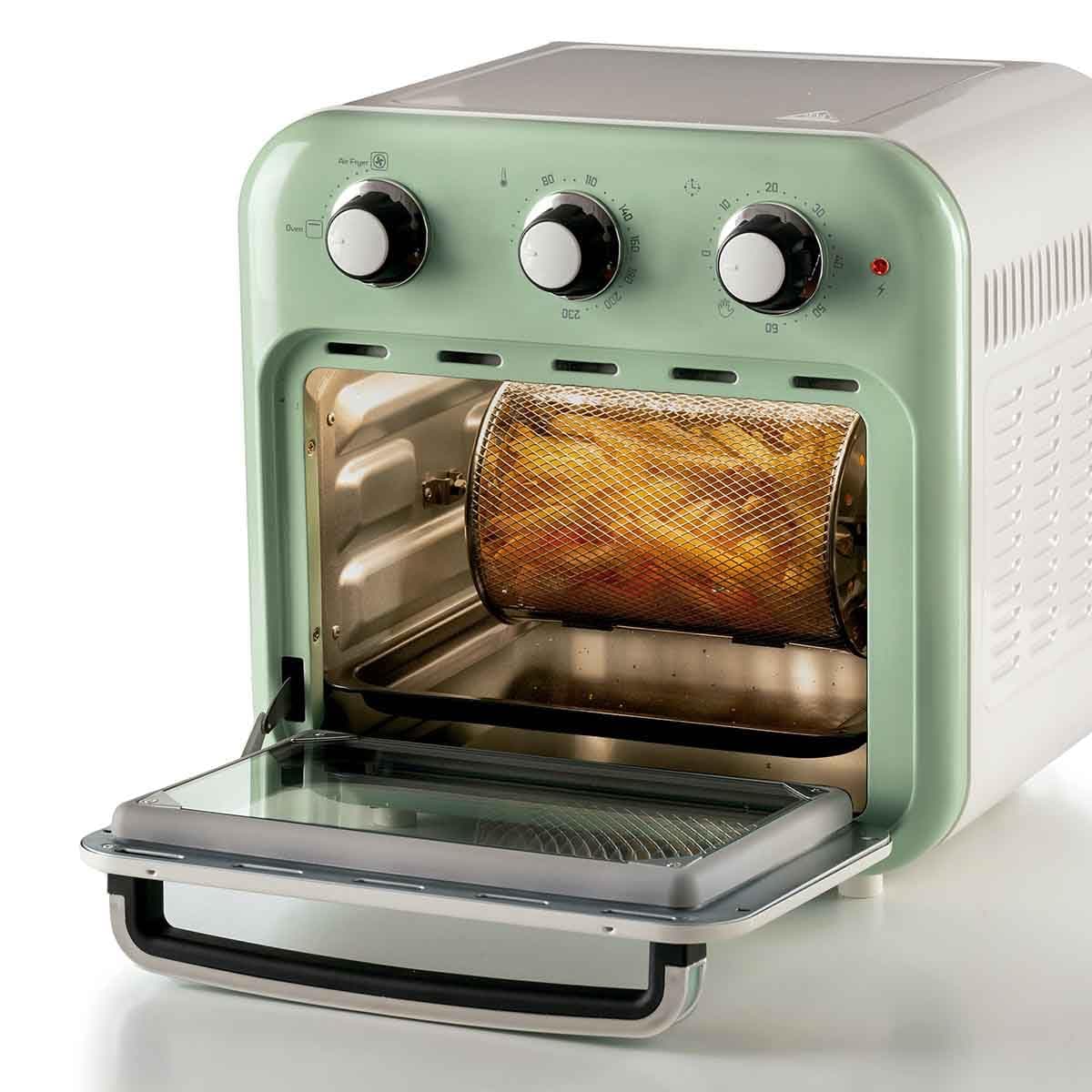 Ariete 4632, Fritadeira 2 em 1, Air Fryer e Forno Elétrico Vintage Verde, Capacidade de 16 Litros, 1400 Wats, Porta Transparente - 127V thumbnail 3