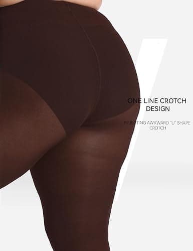 Viozocy Plus Size Tights for Women, Run-Resistant High Waist Oversize Pantyhose, Semi Opaque Nylon Tights 1X, 2X, 3X, 4X thumbnail 5