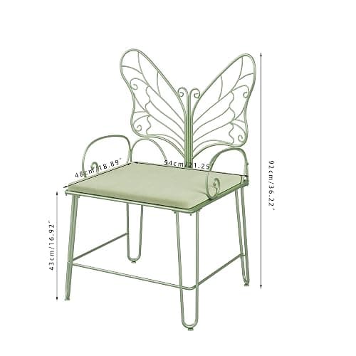 Boweniog 3 Pieces Patio Bistro Butterfly Chair Outdoor Patio Outdoor Furniture Conversation Sets with Coffee Table and Padded Cushion for Porch Backyard Lawn Poolside Deck (Sage Green, 21.25'') thumbnail 3