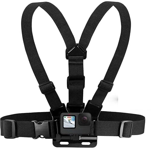 ACUVAR Chest Mount Strap Harness Chesty Body Mount Compatible with GoPro Hero 12, 11, 10, 9, 8, 7, 6, 5, 4, Session, 3+, 3, 2, 1, Max, Hero (2018), AKASO, DJI Osmo Action Cameras Microfiber Cloth - Image 1