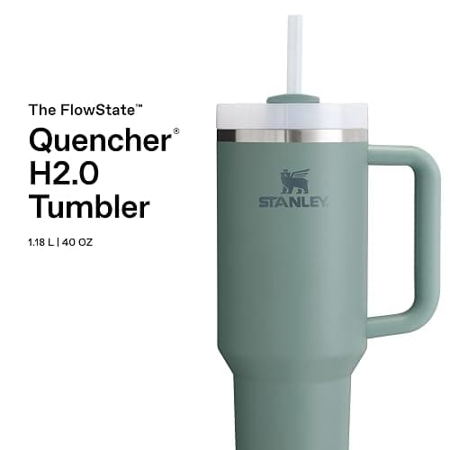 STANLEY 1913 Quencher H2.0 Flowstate Tumbler 1.2L - Cold for 11 Hours - Iced for 48 Hours - Metal Water Bottle with Straw, Handle and Lid - Dishwasher Safe - Travel Mug for Cold Drinks - Shale thumbnail 4