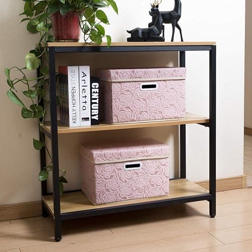 PRANDOM Collapsible Storage Boxes with Lids Fabric Decorative Storage Bins Cubes Organizer Containers Baskets with Cover Handles Divider for Bedroom Closet Living Room 14.9x9.8x9.8 Inch 1 Pack thumbnail 4