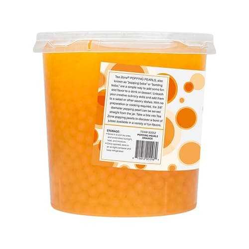 Tea Zone [7 Pounds] Mango Pearls for Boba Tea Beverages, Sweets, Ice Cream Topping | B2051 thumbnail 3