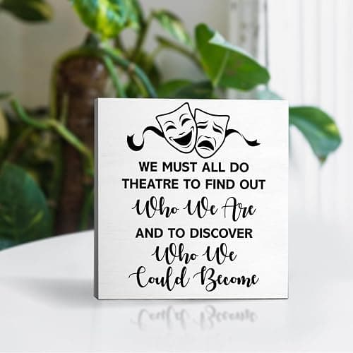 Theater Gifts Musical Theatre Gifts for Theater Lover Actor Actress Director Performers Home Office Room Desk Decor Wooden Box Sign thumbnail 2