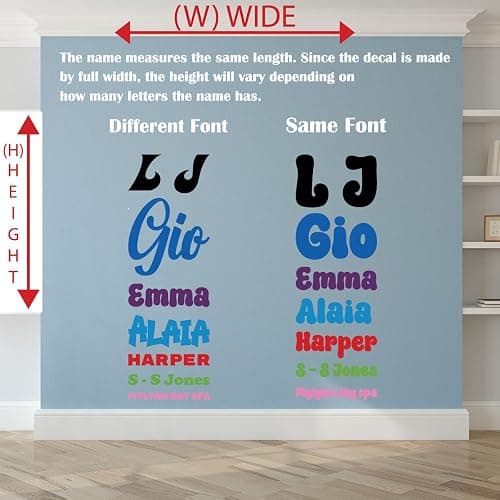 Multiple Font Custom Name Nursery Wall Decal Vinyl Sticker | Home Décor | Custom Kids Room Decal | Bedside Decals | Children’s Room| Car | Laptop thumbnail 3