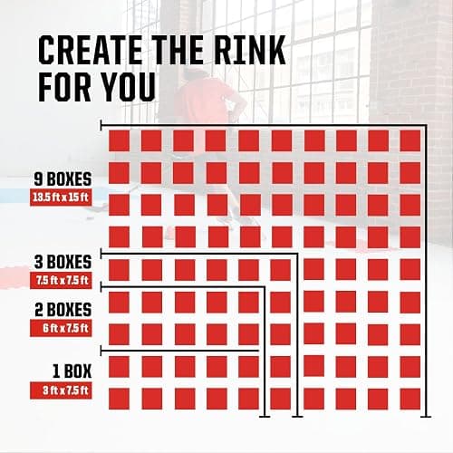 HockeyShot All-Star Dryland Flooring Tiles 10 Pack, 18x18, White, Non-Skateable - Year-Round Hockey Training Surface, Versatile, Durable, Easy Install, Made in Canada. thumbnail 4