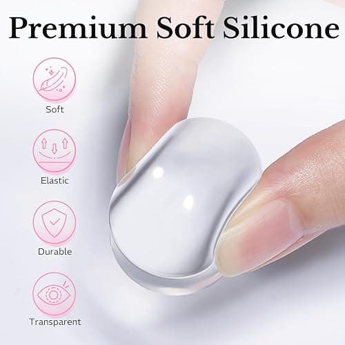 AZUREBEAUTY French Tip Stamp, 6Pcs French Tip Tool, Soft Silicone Nail Stamper, 2 in 1 French Manicure Kit with Nail Stamp Heads, Scraper and Replacement Heads, Nail Art Tools for Home DIY Salon thumbnail 3