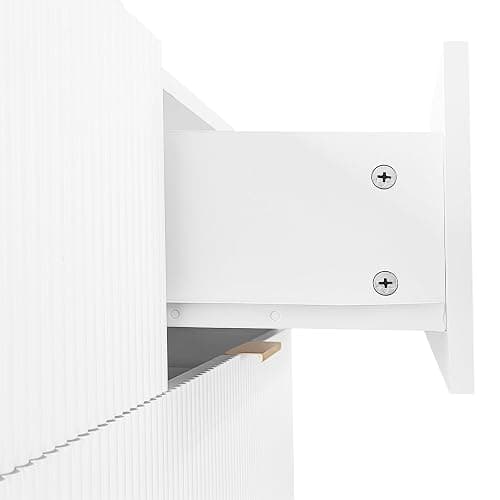 Elegantes Sideboard mit modernem Design, Kommode mit Schubladen und viel Stauraum (Weiß+Gold) thumbnail 5