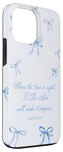 Aesthetic Christian Quote Blue Ribbons Bow Faith Bible Verse Case for iPhone 13 Pro Max thumbnail 3