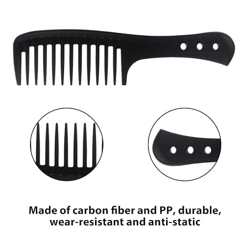 GVSS Ensemble de 4 Pièces Peigne à Cheveux Bouclés Antistatique, Dents Larges pour Tous Types de Cheveux, Femmes et Hommes, Noir thumbnail 3