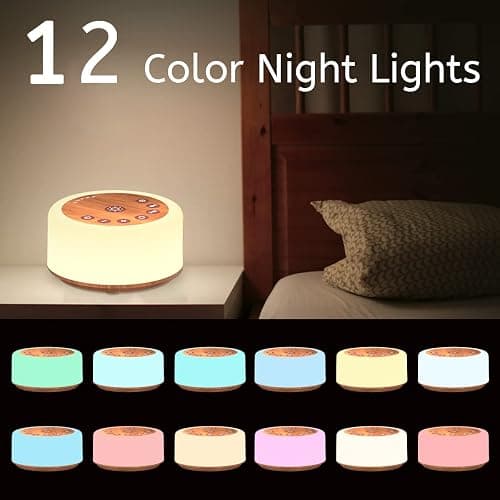ColourNoise Sound Machine White Noise Machine 12 Colors Night Lights Brown Noise Machine with 30 Soothing Sounds Sleep Sound Machine with 5 Timers Portable for Home Travel and Office thumbnail 3