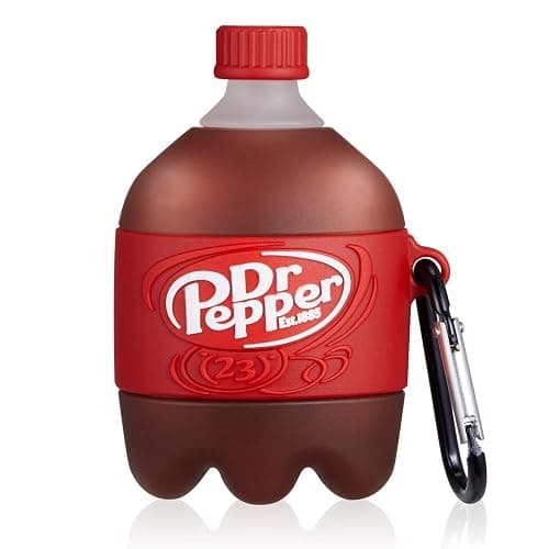 Shineyii for Airpod 2/1 Soft Silicone Case Cute Cartoon Kawaii Funny Cover Fashion Drink Protective Skin Accessories Keychain for Girls Teens Cases for Air Pods Compatible with Airpods 2&1, Dr Pepper thumbnail 4