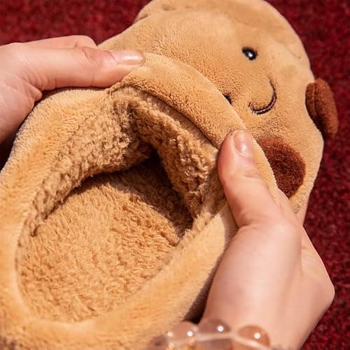 Layheld Croissant Fuzzy Slippers Women Open Back& Closed Back Cute House Shoes 1.4” Y2k Aesthetic Warm Non-Slip Indoor Fluffy Slippers thumbnail 6