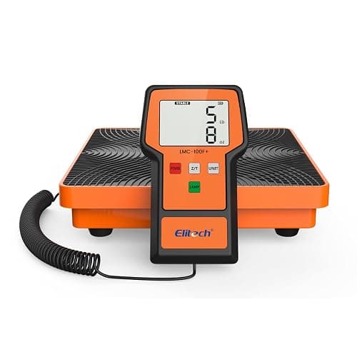 Elitech Refrigerant Scale 110 lbs, HVAC Scale with LB+OZ Display, LMC-100F+ | High Accuracy ±0.05% +5g, Dual Unit LB/OZ & Kg/g, 2g Resolution, Sturdy Metal Platform, Carry Case Included - Image 1