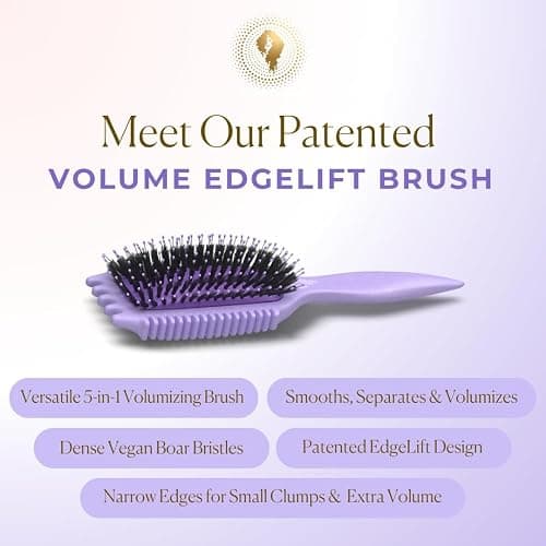 Bounce Curl Volume EdgeLift Brush, 5-in-1 Tool for Volumized Waves, Curls & Coils - Purple thumbnail 2