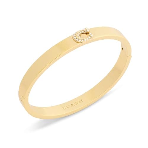 COACH Womens Jewelry Women's Pavé Signature C Bangle Bracelet thumbnail 2