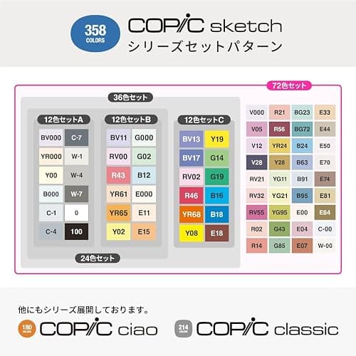 Copic Sketch Basic 72 Color Set thumbnail 6