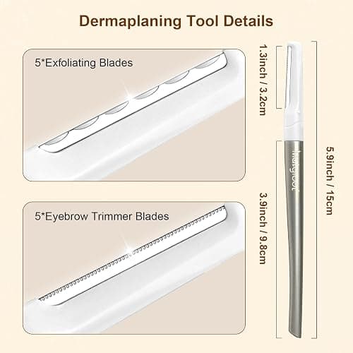 Dermaplaning Razor for Face - 10 Blade Refills, Dermaplaning Tool for Face Help Exfoliate and Smooth Skin, Easy-to-Use Facial Razors, Eyebrow Razor & Peach Fuzz Removal for Beauty thumbnail 3