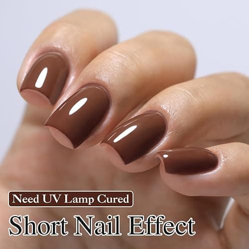 Double Rhythm 15ML Dark Brown Gel Polish Pure Sheer Same Color Same Bottle Soak Off Gel Polish Art Manicure Salon DIY at Home for Women (Deep Brown-A1446) thumbnail 2