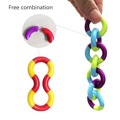 Sensory Fidget Toys - 6PCS Multicolor Twisty Fidget Toys for Adults, Boys, Girls for Relaxation, Anxiety Stress Relief, Decompression - Squeeze, Twist, Chain Spinner Alternative Gift thumbnail 5