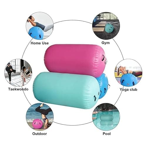 Air Rolle Turnen GymnastikMatte 60 75 90 CM Aufblasbare Air Barrel Gymnastik Tumbling Matte mit Pumpe für Handfeder Hinten Training/Heimgebrauch/Yoga/Fitness… thumbnail 5