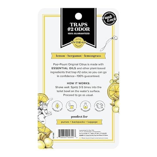 Poo-Pourri Before-You-Go Pocket Toilet Spray, Travel Essentials, Original Citrus, 1 Fl Oz 2 Pack, Up to 50 Uses, On-The-Go Bathroom Odor Deodorizer with Essential Oils, TSA Approved Size thumbnail 2