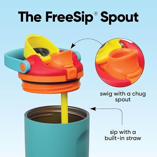 Owala FreeSip Sway Insulated Stainless Steel Water Bottle with Two-Way Spout, Built-In Straw and Bucket Handle, Made for Travel, School, and Sports, 30oz, BPA Free, Leak Proof, Summer Sweetness thumbnail 2