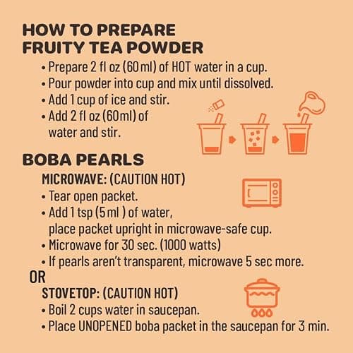 Boba Bundle Kit 10 Serv. Instant Bubble Pearl Variety Milk Tea Kit with Authentic Brown Sugar Tapioca Pearls by Yulu Foods - Ready in Under 1 Minute, Includes Paper Straws - Gift Box, Holiday (Classic, Mango Peach, Passionfruit) thumbnail 7