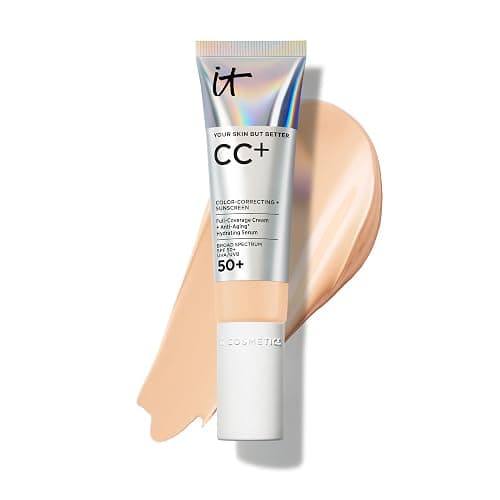 IT Cosmetics CC+ Cream with SPF 50+ Full Coverage Foundation Natural Finish | Color Correcting Foundation + Concealer - Anti-aging Hydrating Serum, Hyaluronic Acid + Niacinamide, Perfect for Mature Skin - Image 1