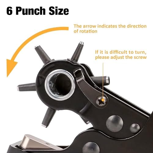 KingTool Desktop Leather Hole Punch Set, Super Heavy Duty Rotary Puncher, Multi Hole Sizes Maker Tool, Make Hole Punch Easier thumbnail 6